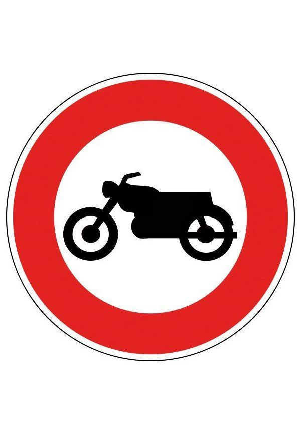 Panneau Accès interdit aux motocyclettes - B9h