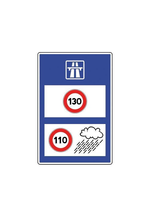 Panneau Rappel des limites de vitesse sur autoroute - C25b