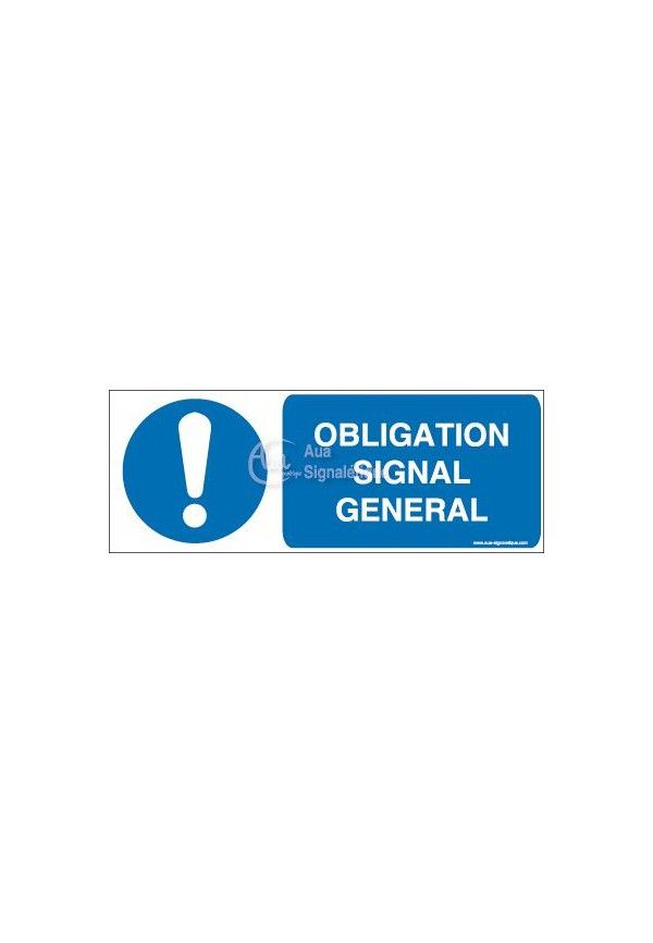 Obligation, signal général M001-B Aluminium 3mm 160x60 mm