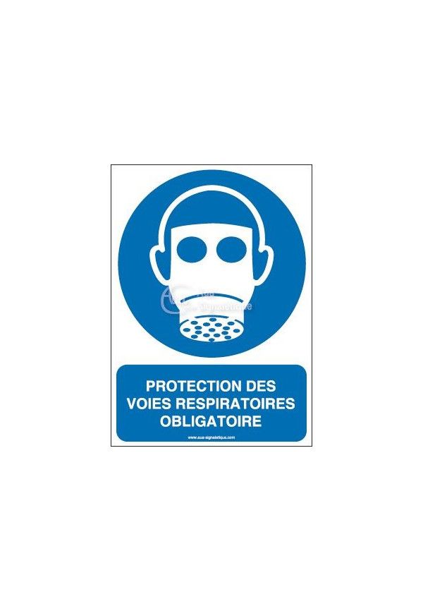 Protection des voies respiratoires obligatoire M017-AI Aluminium 3mm 150x210 mm