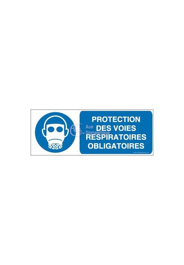 Protection des voies respiratoires obligatoire M017-B Aluminium 3mm 160x60 mm