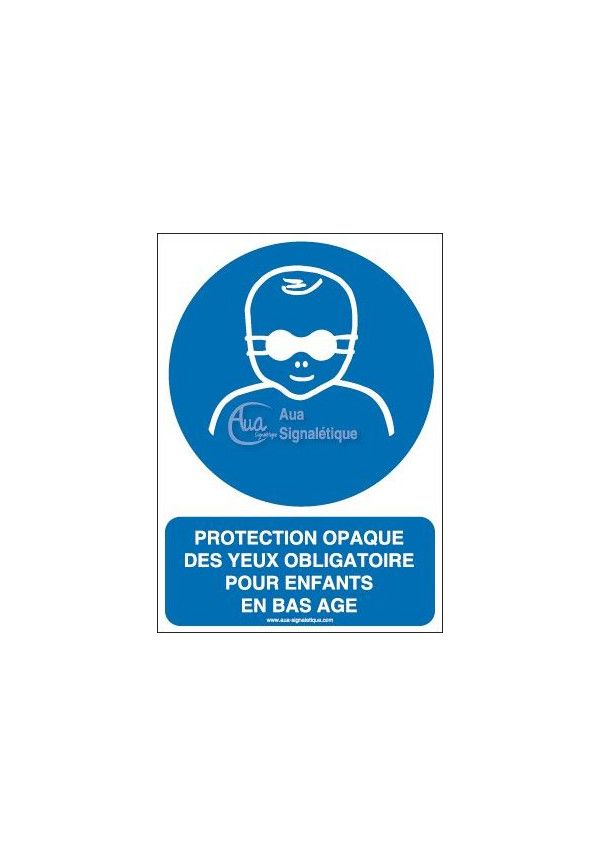 Protection opaque des yeux obligatoire pour enfants en bas âge M025-AI Aluminium 3mm 150x210 mm