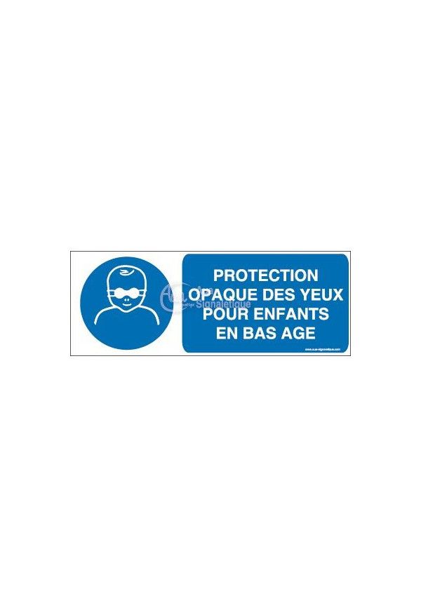 Protection opaque des yeux obligatoire pour enfants en bas âge M025-B Aluminium 3mm 160x60 mm