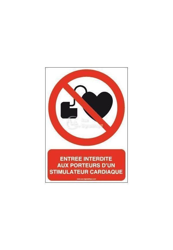 Entrée interdite aux porteurs d'un stimulateur cardiaque P007-AI Aluminium 3mm 150x210 mm