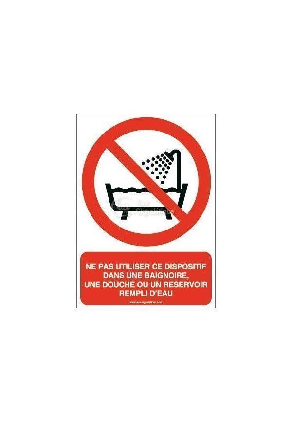 Ne pas utiliser ce dispositif dans une baignoire, une douche ou un réservoir rempli d'eau P026-AI Aluminium 3mm 150x210 mm