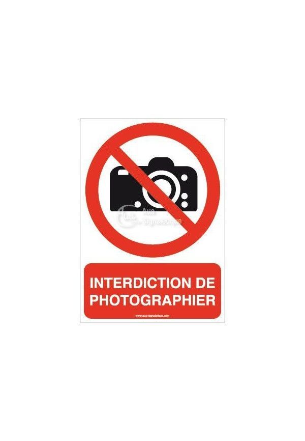 Interdiction de photographier P029-AI Aluminium 3mm 150x210 mm