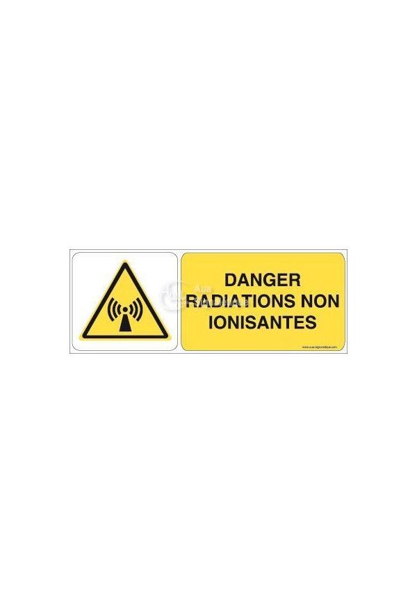 Danger, Radiations non ionisantes W005-B Aluminium 3mm 160x60 mm
