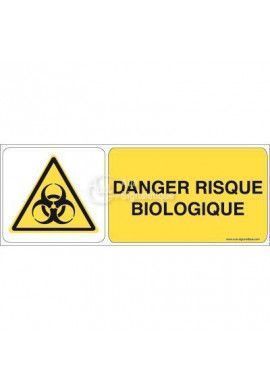 Danger, Risque biologique W009-B Aluminium 3mm 160x60 mm