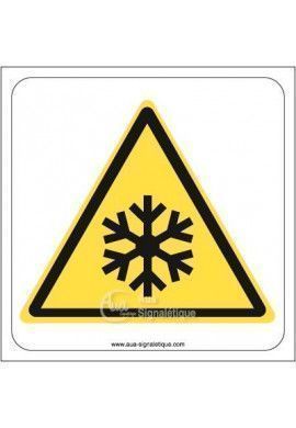 Danger, Basses températures, conditions de gel W010 Aluminium 3mm 130x130 mm