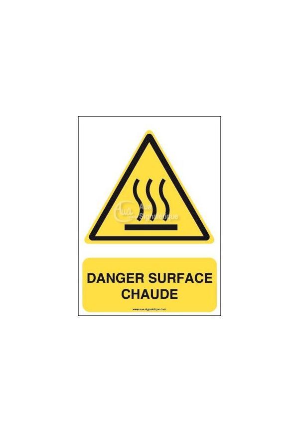 Danger, Surface chaude W017-AI Aluminium 3mm 150x210 mm