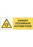Danger, Démarrage automatique W018-B Aluminium 3mm 160x60 mm