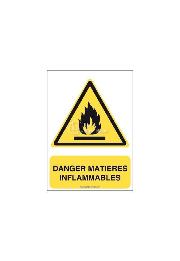 Danger, Matières inflammables W021-AI Aluminium 3mm 150x210 mm