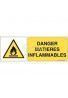 Danger, Matières inflammables W021-B Aluminium 3mm 160x60 mm