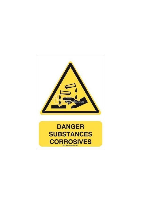 Danger, Substances corrosives W023-AI Aluminium 3mm 150x210 mm