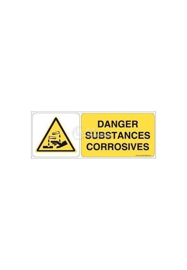 Danger, Substances corrosives W023-B Aluminium 3mm 160x60 mm