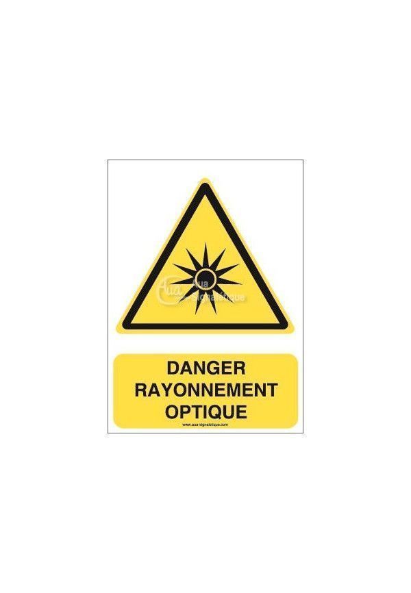Danger, Rayonnement optique W027-AI Aluminium 3mm 150x210 mm