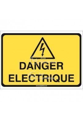Panneau danger électrique horizontal