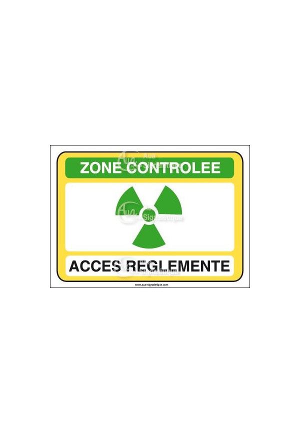 Zone contrôlée accès réglementé Vinyl adhésif 75x105 mm