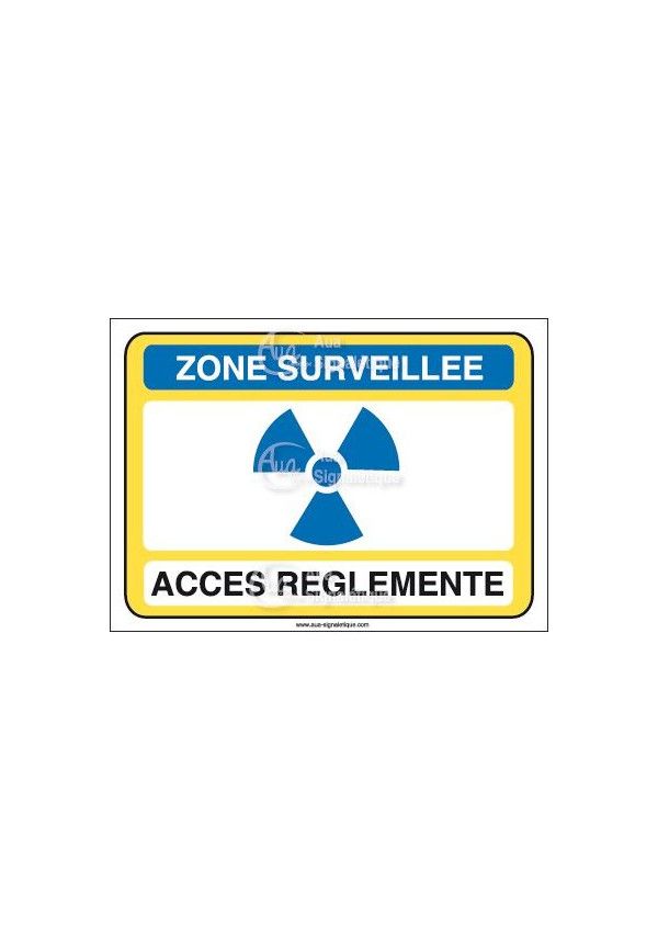 Zone surveillée accès réglementé  Vinyl adhésif 75x105 mm