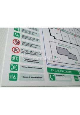 Plan d'évacuation PVC Blanc 2mm