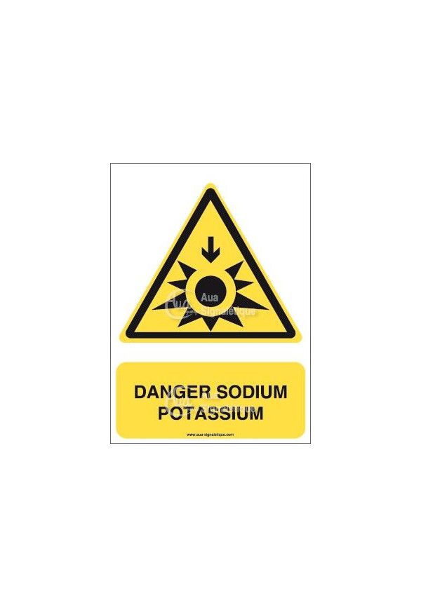 Panneau danger sodium potassium