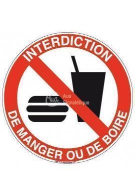 Panneau Interdiction Manger ou Boire - R